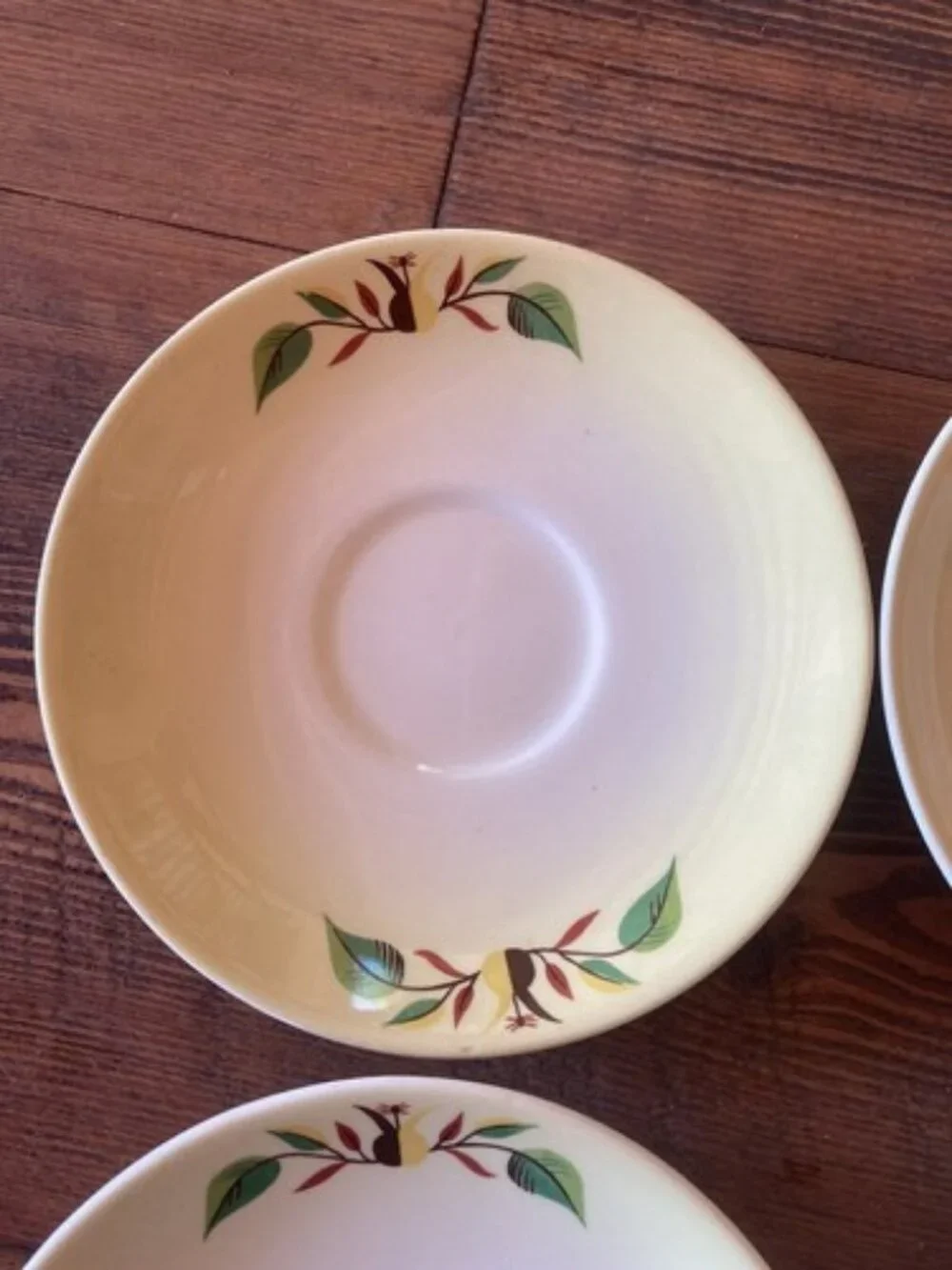6 Teacup Saucers Taylor Smith Taylor Swiss Provincial 6” Yellow Antique 1952